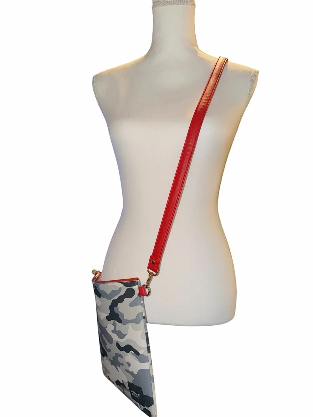 Oracle NetSuite Camouflage Crossbody Bag Red Strap